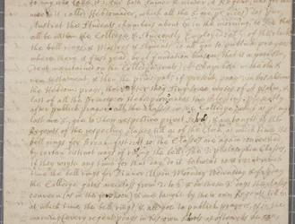 Lettre de John Row, étudiant à St Andrews, à son oncle, 1691