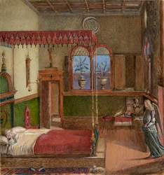 Dessin du rêve de Sainte Ursule de Carpaccio