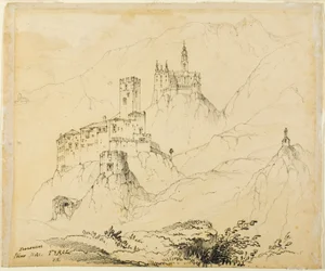 Forteresses au Tyrol, près de Mals (recto) ; château à Lenzburg (verso)