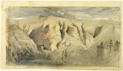 Mont Saleve, vers 1840 (aquarelle sur mine de plomb sur papier vélin crème, couché sur papier vélin crème)