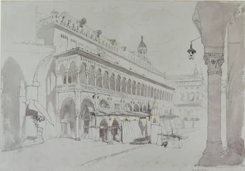 Le Palazzo della Ragione et la Piazza delle Erbe, Padoue, mai 1841