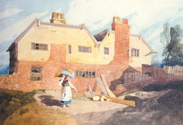 Cottages avec une blanchisseuse (Elm Hill, Norwich) c.1808-9