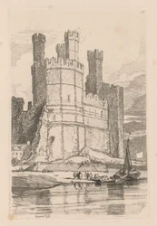 Liber Studiorum : Planche 28, Château de Caernarvon, N. Pays de Galles