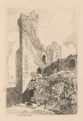 Liber Studiorum : Planche 32, Château de Caernarvon, N. Pays de Galles, 1838