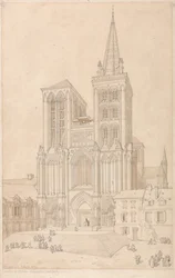 Saint-Pierre à Lisieux, Normandie : Façade ouest