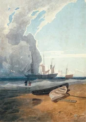 Le Mars, au mouillage au large de Cromer, c.1807