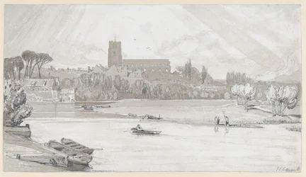 La ville de Beccles vue du pont, Suffolk