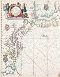 Carte des côtes maritimes de la Nouvelle-Angleterre, du New Jersey, de la Virginie, du Maryland et de la Caroline de Cape Cod à Cape Hatteras