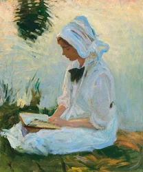 Fille lisant près d