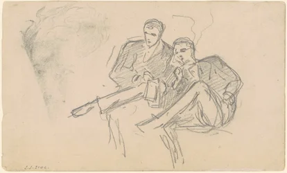 Hommes assis, vers 1874-1877