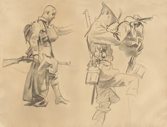 Études pour Gassed [recto], 1918-1919