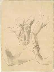 Études pour deux figures masculines classiques en lutte, 1919-1920