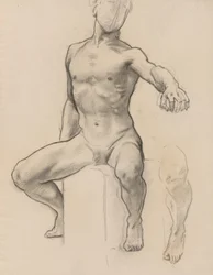 Étude de Persée pour Persée sur Pégase tuant Méduse, fresque, Escalier, Musée des Beaux-Arts, Boston [?]