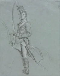 Un officier hussard à cheval, 1812