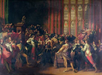 Charles Ier (1600-49) demandant les cinq membres à la Chambre des communes en 1642