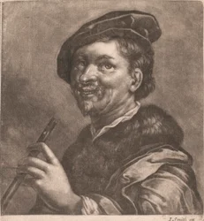 Homme jouant de la flûte