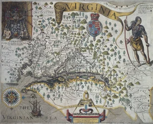 Carte de Virginie : Inset (en haut à gauche) montrant l