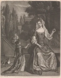 Mère et Enfant sur une Terrasse