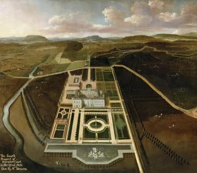 Vue sud de Hampton Court, Herefordshire, vers 1705
