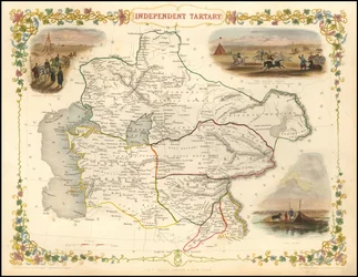 Carte de 1851 de la Tartarie indépendante par John Tallis