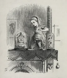 Alice traversant le miroir - dans «Les aventures d