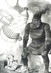 Caricature commentant les débuts de l