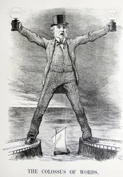 Satire politique représentant William Ewart Gladstone et Benjamin Disraeli