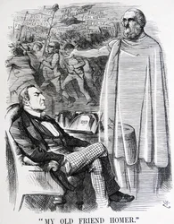Satire politique représentant William Ewart Gladstone et son 