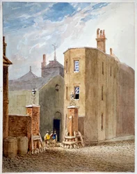 Entrée de la brasserie de Thrale plus tard la brasserie Berkeley Perkins, Southwark, Londres, vers 1820