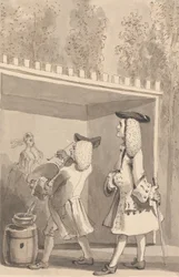 Hogarth peignant dans les jardins de Vauxhall en présence de Jonathan Tyers