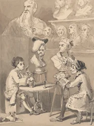 Hogarth posant pour Roubiliac pour son buste