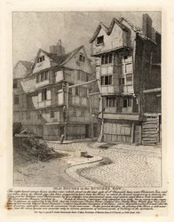 Vieilles maisons de Butcher Row, Londres. La maison d