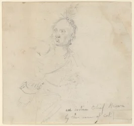 Capitaine Joseph Lewis de Louis, des Indiens Oneida, étude pour le