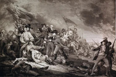 La mort du général Warren à la bataille de Bunker Hill, 17 juin 1775, publié par Anthony C. de Poggi, Londres 1798