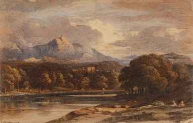 Paysage montagneux avec lac