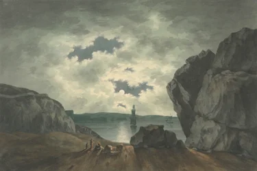 Scène de baie au clair de lune
