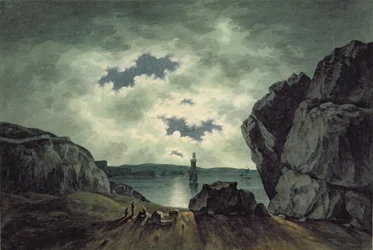 Scène de baie au clair de lune