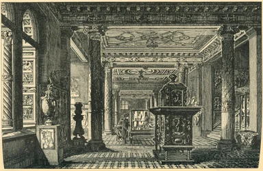 La galerie de céramique, musée de South Kensington, vers 1876, 1881