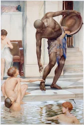 The Bathers, Boys Teasing a Slave (aquarelle, crayon et aquarelle sur papier)