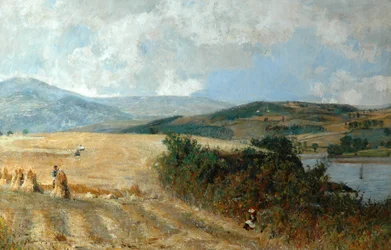 Temps de récolte sur la rivière Conway, c.1890