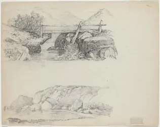 Pont sur un ruisseau rocheux