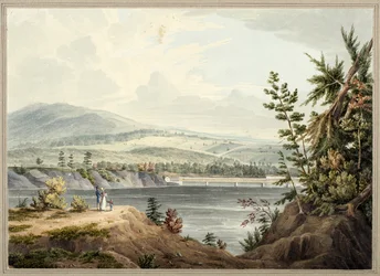 Pont de la rivière Hudson près de Waterford, New York, 1832