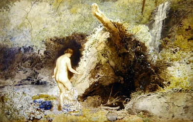Paysage avec Figure se Baignant