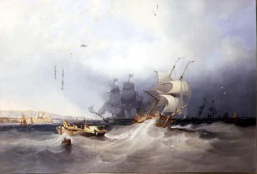 Une brigantine hollandaise et autres navires au large d