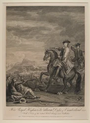 S.A.R. William (1721-65) duc de Cumberland avec une vue de l