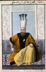 Mahmud Ier (1696-1754), sultan de 1730 à 1754, tiré de « Une série de portraits des empereurs de Turquie ».