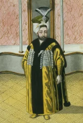 Mustapha IV (1779-1808) Sultan de 1807 à 1808, tiré de « Une série de portraits des empereurs de Turquie ».