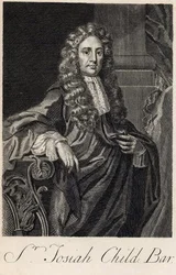 Portrait de Sir Joseph Child (1630-99), gravé par Michiel van der Gucht