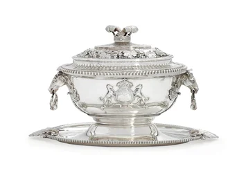 Soupière George III, couvercle, support et doublure