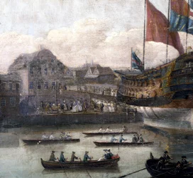 Lancement au chantier naval de Deptford (détail)
